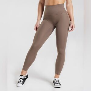 Gymshark LEGACY LEGGINGS Brown High-Waisted Seamless Compression